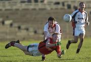 26 November 2005; Alan Feeney, Mayo XV, in action against Noel Convey, Mayo News / O'Neills Club Stars. Challenge Game, Mayo News / O'Neills Club Stars v Mayo XV, McHale Park, Castlebar, Co. Mayo. Picture credit: Damien Eagers / SPORTSFILE