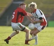 26 November 2005; Ciaran McDonald, Mayo News / O'Neills Club Stars, in action against Richie Feeney, Mayo XV. Challenge Game, Mayo News / O'Neills Club Stars v Mayo XV, McHale Park, Castlebar, Co. Mayo. Picture credit: Damien Eagers / SPORTSFILE