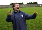 27 November 2005; St. Senans Kilkee manager Tom Prenderville celebrates at the end of the game. Munster Club Senior Football Championship Semi-Final, St. Senans Kilkee v An Ghaeltacht, Cooraclare, Co. Clare. Picture credit: Kieran Clancy / SPORTSFILE