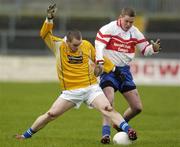 27 November 2005; Colin Brady, St Galls, in action against Gavin Diamond, Bellaghy. Ulster Club Senior Football Championship Final, Bellaghy v St. Galls, Healy Park, Omagh, Co. Tyrone. Picture credit: Damien Eagers / SPORTSFILE