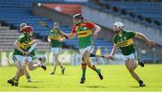 6 April 2014; Sean Murphy, Carlow, in action against Darragh O'Connell, left, and Keith Carmody, Kerry. Allianz Hurling League, 2A Final, Kerry v Carlow, Semple Stadium, Thurles, Co. Tipperary. Picture credit: Matt Browne / SPORTSFILE