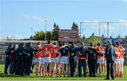 6 April 2014; The Armagh team gather together in a huddle after defeat by Donegal. Allianz Football League, Division 2, Round 7, Armagh v Donegal, Athletic Grounds, Armagh. Picture credit: Brendan Moran / SPORTSFILE
