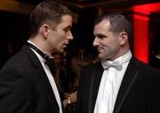 25 November 2005; Armagh team-mates and All-Stars Paul McGrane, left and Steven McDonell in conversation during the 2005 Vodafone GAA All-Star Awards. Citywest Hotel, Dublin. Picture credit: Ray McManus / SPORTSFILE