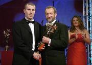 25 November 2005; Ben O'Connor, from Cork, is presented with his Vodafone All-Star award by Sean Kelly, President of the GAA, at the 2005 Vodafone GAA All-Star Awards. Citywest Hotel, Dublin. Picture credit: Brendan Moran / SPORTSFILE
