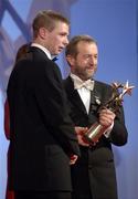 25 November 2005; Tomas O Se, from Kerry, is presented with his Vodafone All-Star award by Sean Kelly, President of the GAA, at the 2005 Vodafone GAA All-Star Awards. Citywest Hotel, Dublin. Picture credit: Ray McManus / SPORTSFILE