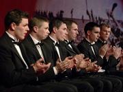 25 November 2005; 2005 football All-Stars, from left, Coinor Gormley, Tyrone, Tomas O Se, Kerry, Andy Mallon, Armagh, Michael McCarthy, Kerry, Ryan McMenamin, Tyrone, and Diarmuid Murphy, Kerry, at the 2005 Vodafone GAA All-Star Awards. Citywest Hotel, Dublin. Picture credit: Ray McManus / SPORTSFILE
