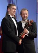 25 November 2005; Philip Jordan, from Tyrone, is presented with his Vodafone All-Star award by Sean Kelly, President of the GAA, at the 2005 Vodafone GAA All-Star Awards. Citywest Hotel, Dublin. Picture credit: Ray McManus / SPORTSFILE