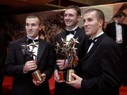 25 November 2005; Cork All-Stars, from left, Jerry O'Connor, Paul Mulcahy and Ben O'Connor, at the 2005 Vodafone GAA All-Star Awards. Citywest Hotel, Dublin. Picture credit: Ray McManus / SPORTSFILE