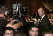 25 November 2005; Peter Canavan, Tyrone, is interviewed by Ger Canning, for RTE Television, at the 2005 Vodafone GAA All-Star Awards. Citywest Hotel, Dublin. Picture credit: Brendan Moran / SPORTSFILE