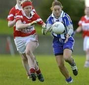 27 November 2005; Louise Kelly, Ballyboden St. Enda's, in action against Michelle Grimes, left, Donaghmoyne. Ladies Club All-Ireland Senior Football Championship Final, Ballyboden St. Enda's v Donaghmoyne, County Grounds, Drogheda, Co. Louth. Picture credit: Ray McManus / SPORTSFILE