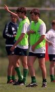 1 June 1999; Kenny Cunningham, right, and Gary Breen during a Republic of Ireland training session at the AUL Complex in Clonshaugh, Dublin. Photo by Brendan Moran/Sportsfile