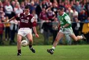 6 June 1999; Padraic Joyce of Galway in action against Finbar Downey of London during the Bank of Ireland Connacht Senior Football Championship Quarter-Final match between London and Galway at Páirc Smárgaid in Ruislip, London. Photo by Damien Eagers/Sportsfile