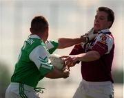 6 June 1999; Dermot Gordon of London in action against Tommy Joyce of Galway during the Bank of Ireland Connacht Senior Football Championship Quarter-Final match between London and Galway at Páirc Smárgaid in Ruislip, London. Photo by Damien Eagers/Sportsfile