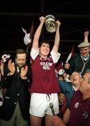15 May 1999; Westmeath captain Aidan Canning  lifts the trophy during the All-Ireland U21 Football Championship Final match at the Gaelic Grounds in Limerick. Photo by Brendan Moran/Sportsfile