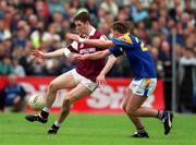 30 May 1999; David O'Shaughnessy of Westmeath in action against John Fitzpatrick of Longford during the Bank of Ireland Leinster Senior Football Championship 2nd Preliminary Round match between Westmeath and Longford at Cusack Park in Mullingar, Westmeath. Photo by Aoife Rice/Sportsfile