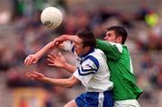 30 May 1999; Dermot McDermott of Monaghan in action against Seán Quinn of Fermanagh during the Bank of Ireland Ulster Senior Football Championship Preliminary Round match between Monaghan and Fermanagh at St Tiernach's Park in Clones, Monaghan. Photo by Damien Eagers/Sportsfile