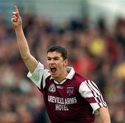 30 May 1999; Westmeath's Dessie Dolan celebrates after scoring a goal during the Bank of Ireland Leinster Senior Football Championship 2nd Preliminary Round match between Westmeath and Longford at Cusack Park in Mullingar, Westmeath. Photo by Aoife Rice/Sportsfile