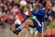 30 May 1999; Monaghan goalkeeper Glen Murphy in action against Shane King of Fermanagh during the Bank of Ireland Ulster Senior Football Championship Preliminary Round match between Monaghan and Fermanagh at St Tiernach's Park in Clones, Monaghan. Photo by Damien Eagers/Sportsfile