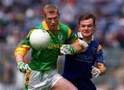 6 June 1999; Graham Geraghty of Meath in action against Mark Coffey of Wicklow during the Bank of Ireland Leinster Senior Football Championship Quarter-Final match between Meath and Wicklow at Croke Park in Dublin. Photo by Brendan Moran/Sportsfile