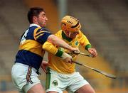 22 May 1999; John Healy of Kerry in action against Paul Shelley of Tipperary during the Guinness Munster Senior Hurling Championship Quarter-Final match between Tipperary and Kerry at Semple Stadium in Thurles, Tipperary. Photo by Brendan Moran/Sportsfile