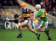 22 May 1999; Liam Cahill of Tipperary in action against Ian Brick of Kerry during the Guinness Munster Senior Hurling Championship Quarter-Final match between Tipperary and Kerry at Semple Stadium in Thurles, Tipperary. Photo by Brendan Moran/Sportsfile