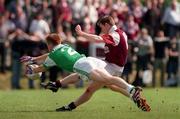 6 June 1999; Barry McDonagh of London blocks down a shot by Niall Finnegan of Galway during the Bank of Ireland Connacht Senior Football Championship Quarter-Final match between London and Galway at Páirc Smárgaid in Ruislip, London. Photo by Damien Eagers/Sportsfile