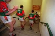 29 May 1999; The Mayo team head towards the pitch before during the Bank of Ireland Connacht Senior Football Championship Quarter-Final match between Mayo and New York at MacHale Park in Castlebar, Mayo. Photo by Brendan Moran/Sportsfile