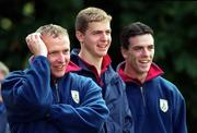 6 June 1999; Galway players, from left, Martin McNamara, Michael Donnellan and Padraic Joyce before the Bank of Ireland Connacht Senior Football Championship Quarter-Final match between London and Galway at Páirc Smárgaid in Ruislip, London. Photo by Damien Eagers/Sportsfile