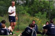 1 June 1999; Manager Mick McCarthy speaks to his players during a Republic of Ireland training session at the AUL Complex in Clonshaugh, Dublin. Photo by Brendan Moran/Sportsfile