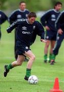25 May 1999; Robbie Keane during a Republic of Ireland training session at the Nuremore Hotel in Carrickmacross, Monaghan. Photo by Brendan Moran/Sportsfile