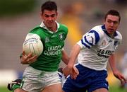 30 May 1999; Seán Quinn of Fermanagh in action against Dermot McDermott of Monaghan during the Bank of Ireland Ulster Senior Football Championship Preliminary Round match between Monaghan and Fermanagh at St Tiernach's Park in Clones, Monaghan. Photo by Damien Eagers/Sportsfile