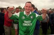 30 May 1999; Tony Collins of Fermanagh celebrates after the Bank of Ireland Ulster Senior Football Championship Preliminary Round match between Monaghan and Fermanagh at St Tiernach's Park in Clones, Monaghan. Photo by Damien Eagers/Sportsfile