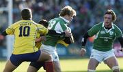 26 November 2005; Andrew Trimble, Ireland, is tackled by Ionut Dimofte, Romania. permanent tsb International Friendly 2005-2006, Ireland v Romania, Lansdowne Road, Dublin. Picture credit: Brian Lawless / SPORTSFILE