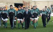 26 November 2005; Eddie O'Sullivan, Ireland head coach, pictured with his players before the start of the game against Romania. permanent tsb International Friendly 2005-2006, Ireland v Romania, Lansdowne Road, Dublin. Picture credit: Matt Browne / SPORTSFILE