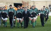 26 November 2005; Eddie O'Sullivan, Ireland head coach, pictured with his players before the start of the game against Romania. permanent tsb International Friendly 2005-2006, Ireland v Romania, Lansdowne Road, Dublin. Picture credit: Matt Browne / SPORTSFILE