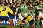 26 November 2005; Jerry Flannery, Ireland, is tackled by Costica Mersoiu, Romania. permanent tsb International Friendly 2005-2006, Ireland v Romania, Lansdowne Road, Dublin. Picture credit: Matt Browne / SPORTSFILE