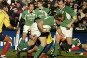 26 November 2005; Jerry Flannery, Ireland, is tackled by Costica Mersoiu, Romania. permanent tsb International Friendly 2005-2006, Ireland v Romania, Lansdowne Road, Dublin. Picture credit: Matt Browne / SPORTSFILE