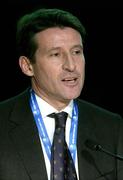 2 December 2005; Lord Sebastian Coe, Chairman, London 2012 Olympic Games Committee, addressing delegates at the European Olympic Committee General Assembly. Four Season's Hotel, Dublin. Picture credit: Brendan Moran / SPORTSFILE