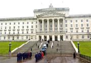 2 December 2005; George Best's Coffin is carried into Parliament Buildings. Belfast, Co. Antrim. Picture credit: Damien Eagers / SPORTSFILE