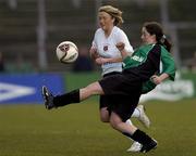 4 December 2005; Sandra Mulhall, Peamount United, in action against Claire Riordan, Dundalk. WFAI Cup Final, Lansdowne Road, Dublin. Picture credit: Brian Lawless / SPORTSFILE
