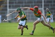 6 April 2014; David Butler, Kerry, in action against Mark Brennan, Carlow. Allianz Hurling League, 2A Final, Kerry v Carlow, Semple Stadium, Thurles, Co. Tipperary. Picture credit: Matt Browne / SPORTSFILE
