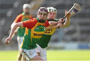 6 April 2014; Alan Corcoran, Carlow, in action against Padraig Boyle, Kerry. Allianz Hurling League, 2A Final, Kerry v Carlow, Semple Stadium, Thurles, Co. Tipperary. Picture credit: Matt Browne / SPORTSFILE