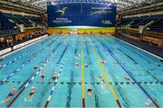 7 April 2014; A general view of the Dublin leg of the Swim for a Mile Challenge at the National Aquatic Centre, Dublin. Photo by Sportsfile