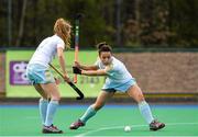 6 April 2014; UCD's Anna O'Flanagan, right, and Emily Beatty. Irish Senior Women's Hockey League Final, UCD v Railway Union, Banbridge Hockey Club, Banbridge, Co. Antrim.  Picture credit: Ramsey Cardy / SPORTSFILE