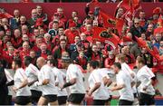 5 April 2014; Munster supporters look on as the Toulouse team warm up before the game. Heineken Cup Quarter-Final, Munster v Toulouse. Thomond Park, Limerick. Picture credit: Diarmuid Greene / SPORTSFILE