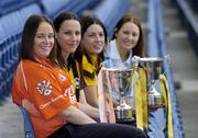 29 November 2005; Intermediate captains Denise Hagan, left, Clann Eireann, Armagh and Edel O'Connell, second from left, Abbeydorney, Kerry and Junior captains Eva O'Donoghue, second from right, Mourneabbey, Cork and Aisling Lambe, right, Athgarvan, Kildare at a photocall ahead of the Intermediate and Junior Ladies Club Finals which will take place on Sunday, next 4th December, Croke Park, Dublin. Picture credit: Damien Eagers / SPORTSFILE
