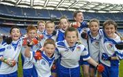 30 November 2005; Gaelscoil Thaobh na Coille players celebrate after victory over St. Lawrence O'Tooles. Allianz Cumann na mBunscoil Football Finals, Gaelscoil Thaobh na Coille v St. Lawrence O'Toole NS, Croke Park, Dublin. Picture credit: Pat Murphy / SPORTSFILE