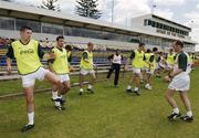 17 October 2005; Ireland players and management warm up during a training session in advance of the  Fosters International Rules game between Australia and Ireland,. Claremont, Perth, Western Australia. Picture credit; Ray McManus / SPORTSFILE