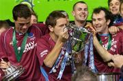 4 December 2005; Drogheda United captain Declan O'Brien kisses the cup after the match. Carlsberg FAI Cup Final, Drogheda United v Cork City, Lansdowne Road, Dublin. Picture credit: Brian Lawless / SPORTSFILE