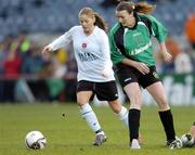 4 December 2005; Laura O'Connor, Peamount United, in action against Sharon Dromgoole, Dundalk. WFAI Cup Final, Lansdowne Road, Dublin. Picture credit: Brian Lawless / SPORTSFILE